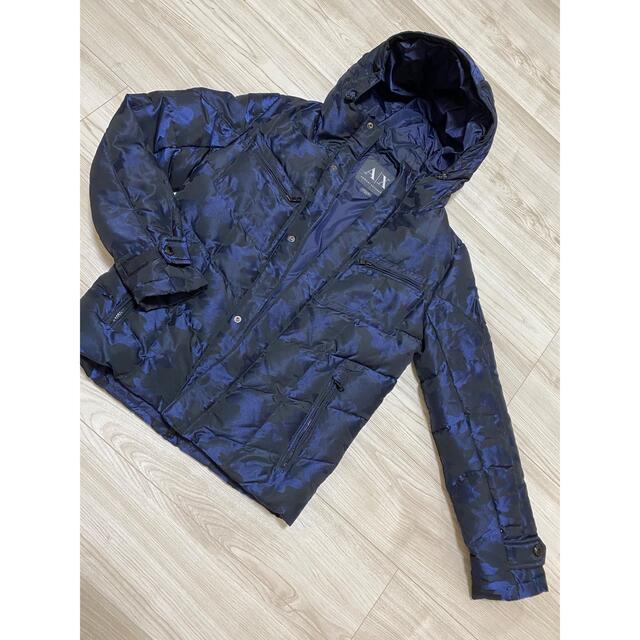 ARMANI EXCHANGE - 青と黒の迷彩柄 ダウンジャケット 値下げしましたの