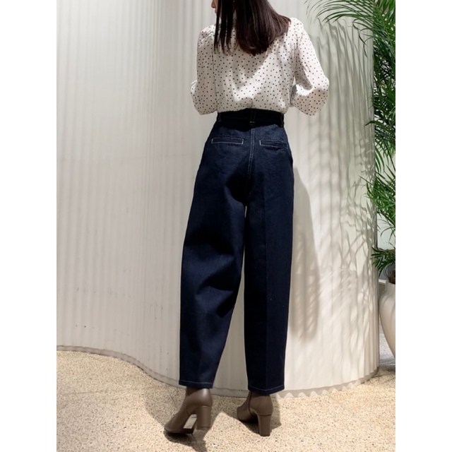 snidel新品❤️今期❤ タックデニムパンツ1❤ネイビー snidel新品❤️今期❤ タックデニムパンツ1❤ネイビー