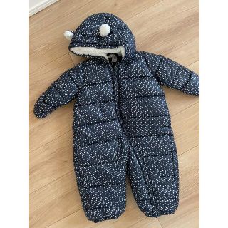 プチバトー(PETIT BATEAU)のプチバトー　新品未使用　18m 81m 耳付きプリントカバーオール(カバーオール)