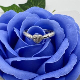 スタージュエリー(STAR JEWELRY)のSTARJEWELRY K18WG ダイヤモンド0.04ct ハート リング(リング(指輪))