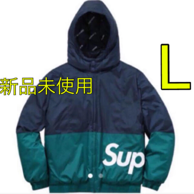 supreme side line side logo ネイビー Lナイロンジャケット