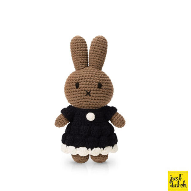 miffy(ミッフィー)のジャストダッチ社あみぐるみ新作ブラックドレスミッフィーメラニーペア★ゴスロリ調 ハンドメイドのぬいぐるみ/人形(あみぐるみ)の商品写真