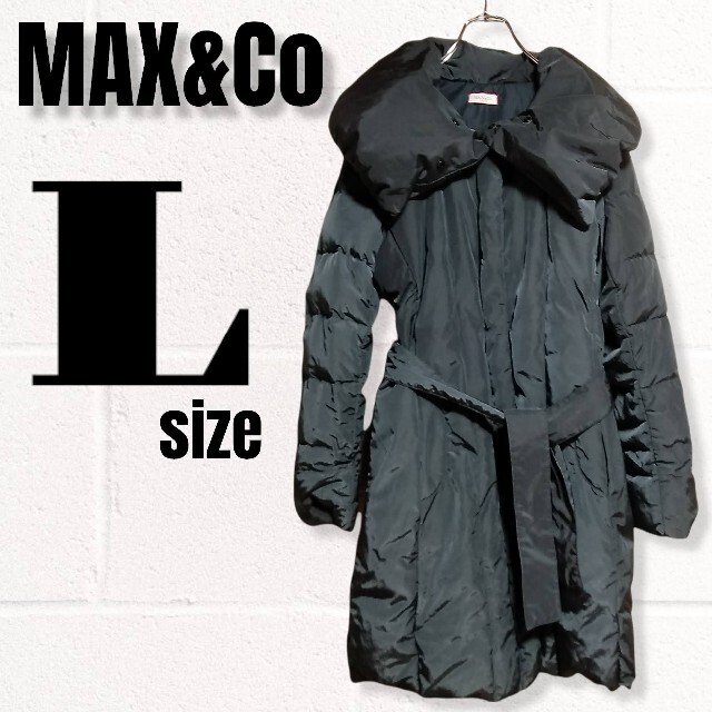 Max & Co.(マックスアンドコー)のマックスアンドコー　ボリュームネック　ダウンコート　40/L　チャコールグレー レディースのジャケット/アウター(ダウンコート)の商品写真