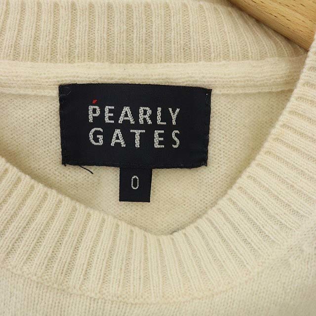 PEARLY GATES(パーリーゲイツ)のパーリーゲイツ ニット カシミヤ セーター 長袖 プルオーバー ロゴ ゴルフ レディースのトップス(ニット/セーター)の商品写真