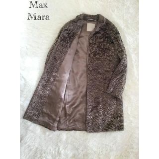 マックスマーラ(Max Mara)の【ゴールド生地】マックスマーラ　ロングコート　サイズ40(ロングコート)