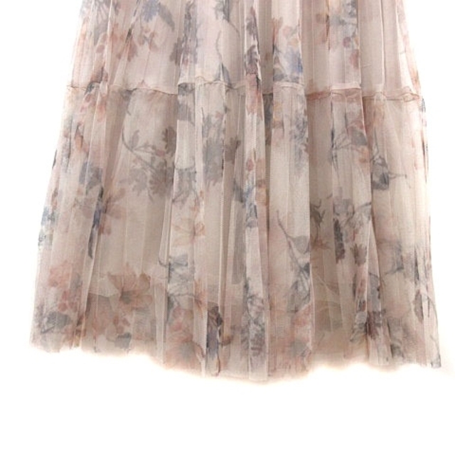 JUSGLITTY(ジャスグリッティー)のジャスグリッティー チュールスカート プリーツ ロング 花柄 2 マルチカラー レディースのスカート(ロングスカート)の商品写真