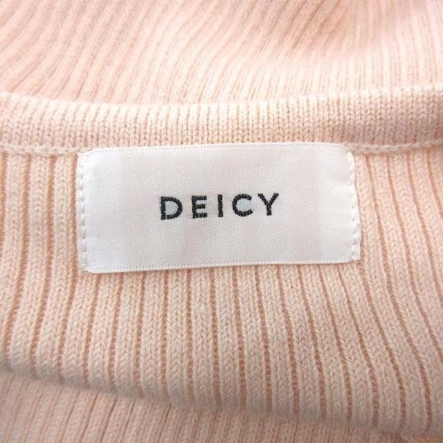 deicy(デイシー)のデイシー ニットワンピース ロング 長袖 パワーショルダー リボン F ベージュ レディースのワンピース(ロングワンピース/マキシワンピース)の商品写真