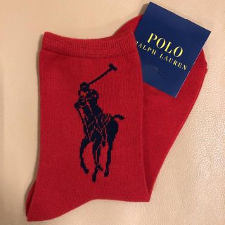 ポロラルフローレン(POLO RALPH LAUREN)の新作新品　レディース  ポロラルフローレン　人気デカポロ柄綿ソックス　送料無料(ソックス)