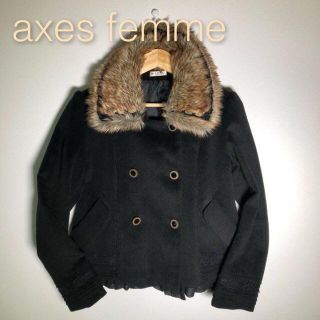 アクシーズファム(axes femme)の【紫陽花*3221様専用】axes femme　ブルゾン　ファーフード　フリル(ブルゾン)