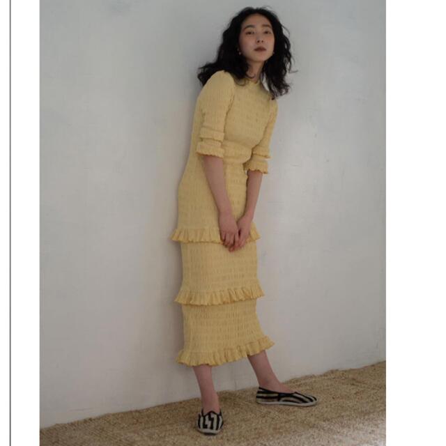 MEER.メーア/ Shirring frilled dress / LEMON