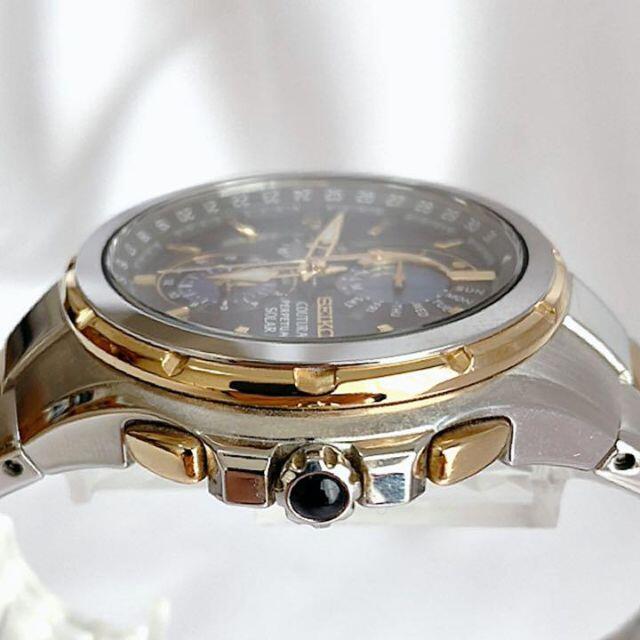 ◎海外版 Seiko コーチュラ 人気 クロノグラフ ツートン色 メンズ腕時計