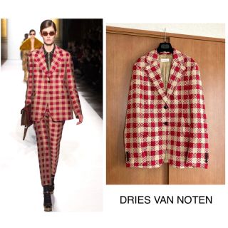 ドリスヴァンノッテン(DRIES VAN NOTEN)のランウェイ着 超美品★ドリスヴァンノッテン 18aw チェックオーバージャケット(テーラードジャケット)