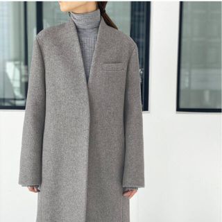 アパルトモンドゥーズィエムクラス(L'Appartement DEUXIEME CLASSE)のNo collar chester COAT グレー　36サイズ(チェスターコート)