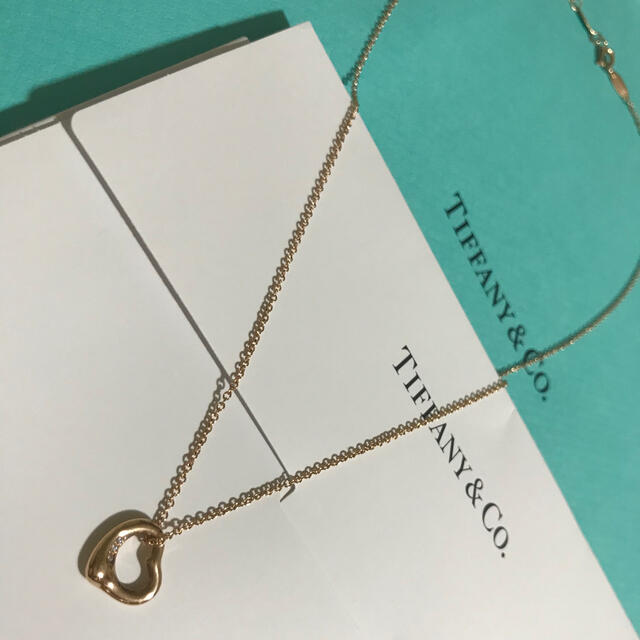 極美品】 Tiffany&Co. オープンハートペンダント ダイヤモンド ローズ