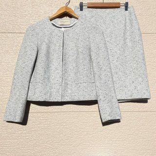 ユナイテッドアローズ(UNITED ARROWS)の新品　ユナイテッドアローズ　スーツ　ツイード  ノーカラー  白　黒　38(スーツ)