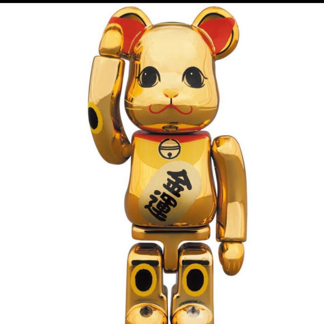 MEDICOM TOY(メディコムトイ)の年末SALE！招き猫ベアブリック金メッキ　金運　参 100% BE@RBRICK ハンドメイドのおもちゃ(フィギュア)の商品写真