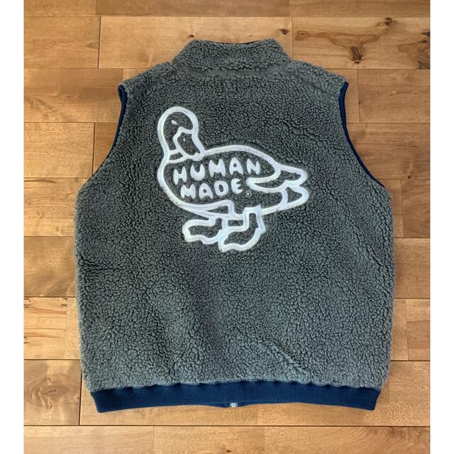 A BATHING APE(アベイシングエイプ)のHUMAN MADE FLEECE DUCK VESTS Black Grey メンズのトップス(ベスト)の商品写真