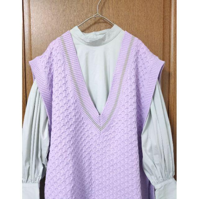 Ameri VINTAGE(アメリヴィンテージ)の新品 AMERI FLARE SHIRT WITH VEST 正規品 レディースのトップス(カットソー(半袖/袖なし))の商品写真