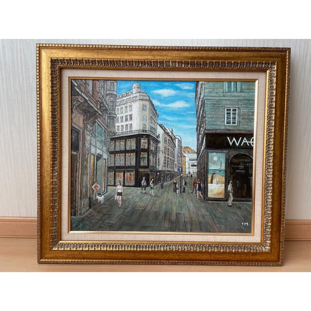GINGER掲載商品】 油絵 油彩画 額縁無し 風景画 ウィーンの街並み 絵画