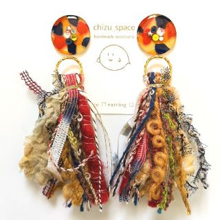 【sale】2way*ビンテージなカラフルなタッセルのピアス/イヤリング(ピアス)