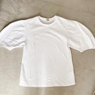 袖デザイン白T パフスリーブ風 Tシャツ 韓国ファッション(Tシャツ(長袖/七分))
