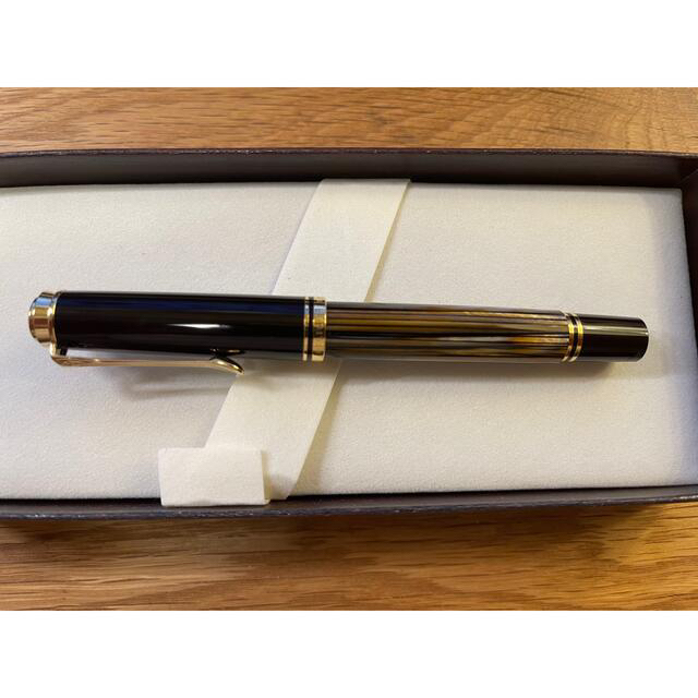最新作即納 ペリカン万年筆スーベレーンM400 茶縞(限定品)インク(色彩