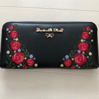 長財布　刺繍花柄　美品(財布)