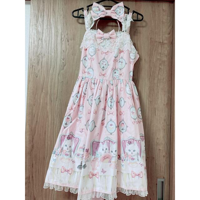 Angelic Pretty 猫のお茶会ワンピース ピンク 3点セット | vizoobras