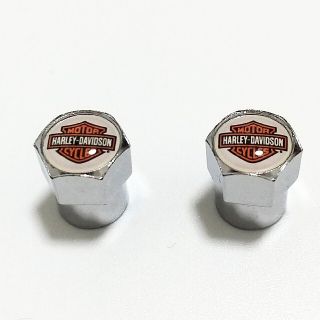 ハーレーダビッドソン(Harley Davidson)のハーレーダビッドソン  エア バルブキャップ クローム仕上げ オレンジ(車外アクセサリ)