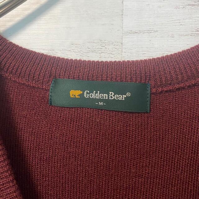 Golden Bear(ゴールデンベア)の日本製　ゴールデンベア　Ｖネックニット セーター　ワンポイント刺繍　クマ　ベアー メンズのトップス(ニット/セーター)の商品写真