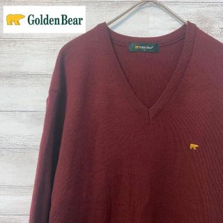 ゴールデンベア(Golden Bear)の日本製　ゴールデンベア　Ｖネックニット セーター　ワンポイント刺繍　クマ　ベアー(ニット/セーター)