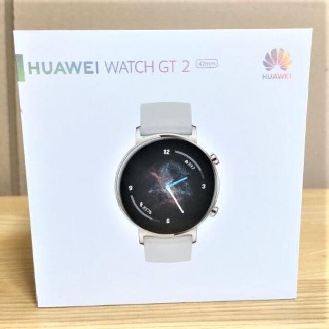 HUAWEI(ファーウェイ)のHUAWEI ファーウェイ Watch GT2 42mm フロスティホワイト メンズの時計(腕時計(デジタル))の商品写真