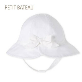 プチバトー(PETIT BATEAU)の新品☆　プチバトー　PETIT BATEAU　リボン付きクロシェ　帽子(帽子)