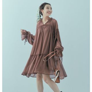 mite SAORI TANABE コラボ Blouse One-piece(ひざ丈ワンピース)