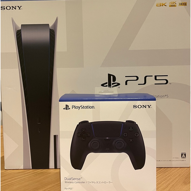 PlayStation(プレイステーション)のプレイステーション5 DualSenseセット　ミッドナイトブラック エンタメ/ホビーのゲームソフト/ゲーム機本体(家庭用ゲーム機本体)の商品写真