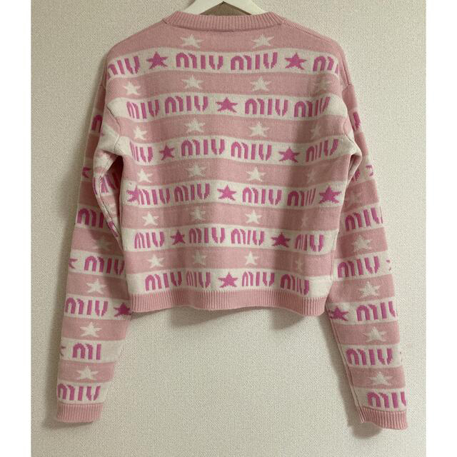 miumiu(ミュウミュウ)のmiumiu ミュウミュウ　ジャカードロゴ カシミア セーター レディースのトップス(ニット/セーター)の商品写真