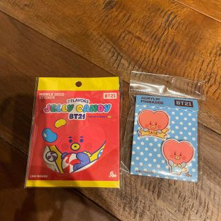 ボウダンショウネンダン(防弾少年団(BTS))のBT21 TATA　ステッカー＆ピンバッジセット(キャラクターグッズ)