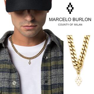 マルセロブロン(MARCELO BURLON)の新品 定価1.8万円 Marcelo Burlon クロスネックレス ゴールド(ネックレス)