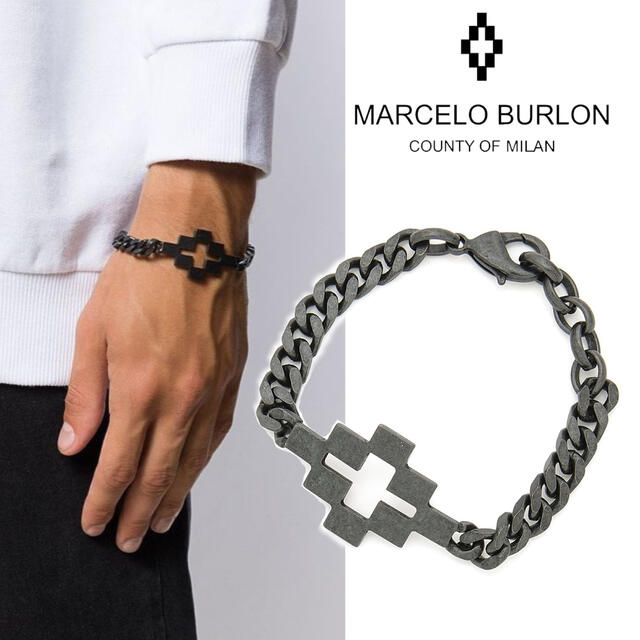超爆安  BURLON MARCELO - ブレスレット クロスモチーフ Burlon Marcelo 定価1.6万円 新品 ブレスレット