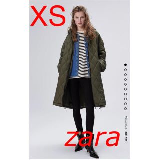 ザラ(ZARA)のZARA フード付きキルティングコート XS(ロングコート)