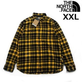 ザノースフェイス(THE NORTH FACE)のノースフェイス ネルシャツ US限定 胸ポケット (XXL)黄 黒 180914(シャツ)