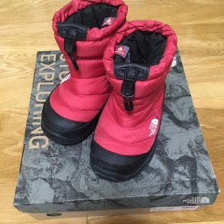 ザノースフェイス(THE NORTH FACE)のノースフェイス　キッズ　ブーツ　レッド×ブラック　19センチ(ブーツ)