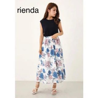 リエンダ(rienda)のrienda drawing flowerコンビワンピース(ロングワンピース/マキシワンピース)