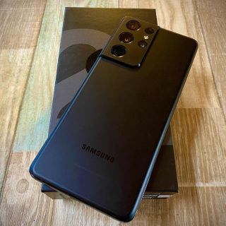 ギャラクシー(Galaxy)の【美品】Galaxy S21 Ultra 5G ブラック 256GB SIMフリ(スマートフォン本体)