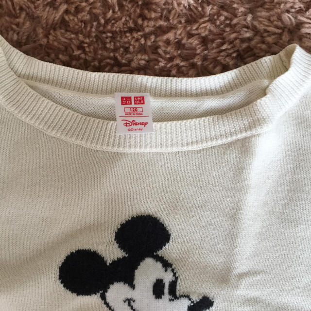 UNIQLO(ユニクロ)のUNIQLOミッキーニットセーター キッズ/ベビー/マタニティのキッズ服男の子用(90cm~)(Tシャツ/カットソー)の商品写真