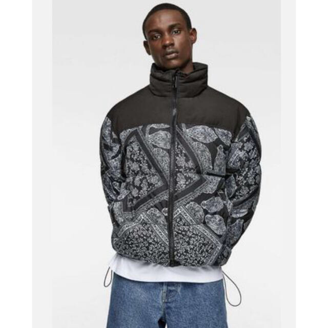 ZARA パフジャケット ダウンジャケット バンダナ柄-