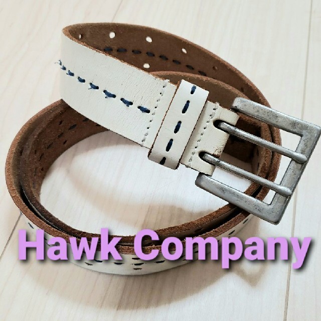 URBAN RESEARCH(アーバンリサーチ)のHawk Company レザーベルト ブルーステッチ 　シルバーバックル メンズのファッション小物(ベルト)の商品写真