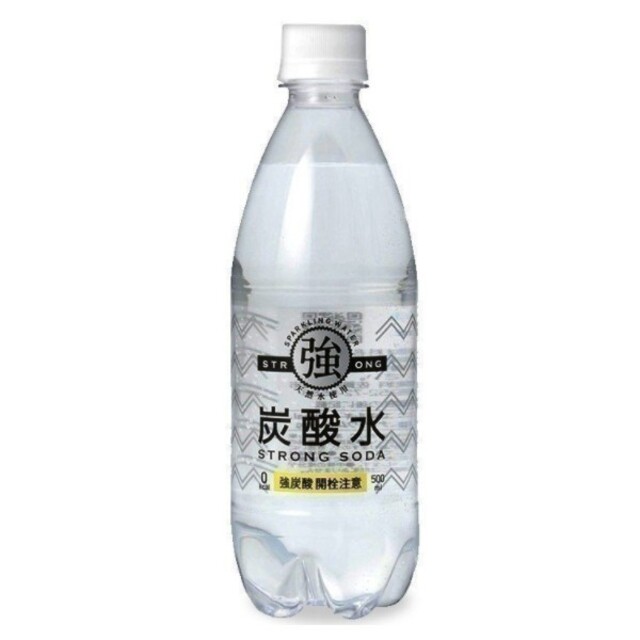 強炭酸水  500ml × 48本   炭酸含有量VOL4.8   プレーン 食品/飲料/酒の飲料(ミネラルウォーター)の商品写真