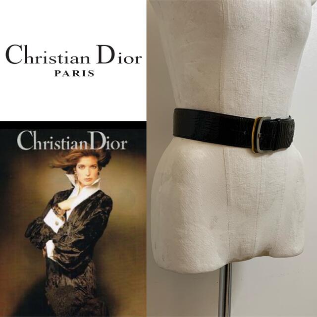 Christian Dior(クリスチャンディオール)のChristian Dior PARIS VINTAGE パテントレザー太ベルト レディースのファッション小物(ベルト)の商品写真