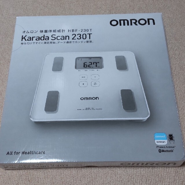 OMRON(オムロン)のオムロン 体重・体組成計 カラダスキャン　HBF-230T-SW スマホ/家電/カメラの美容/健康(体重計/体脂肪計)の商品写真